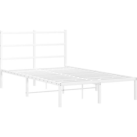 Estructura cama sin colchón con cabecero metal blanco 120x190cm vidaXL (1/4)
