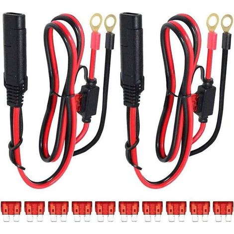 Connecteur SAE 2 Broches avec Joint Torique, Câble 0,6 m, Fusible 10 A, Déconnexion Rapide Ortviai (1/4)