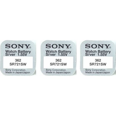 .3 Piles SONY 362 SR721SW 1,55V.