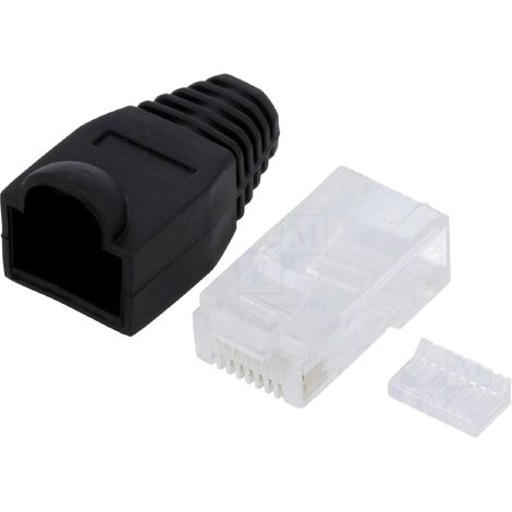 Prise male RJ45 Cat.5e avec manchon - noir