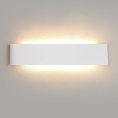 Applique Murale Intérieur Chambre 24W,Applique Murale LED Interieur 3000K/4000K/6500K Trois Couleurs Facultatif,LED Lampe Murales Aluminium Luminaire Mural pour Couloir Chambre Salon【1 Pack Blanc】 (1/5)