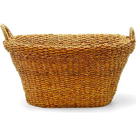 Panier à Linge Tressé en Osier Buanderie Large Bord