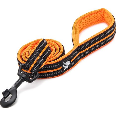 Laisse pour chien réglable et durable avec poignée rembourrée et bandes réfléchissantes pour la sécurité nocturne