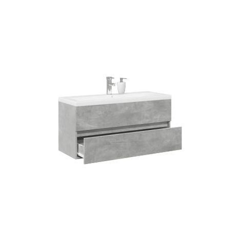 Ensemble de meubles de salle de bain 2 pcs gris béton