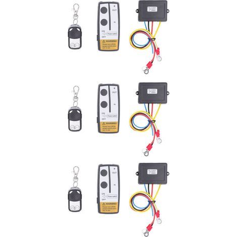 Contrleur de treuil électrique universel à télécommande sans fil 3 pièces avec 3 récepteurs 3 clés à distance (1/4)