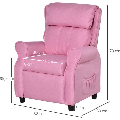 Kindersofa Kindersessel mit Fußstütze Armlehne verstellbare Rückenlehne Relaxsessel Kindercouch Stuhl Liegecouch Kinder Sofa für 3-5 Jahre Jungen und Mädchen Rosa (1/5)