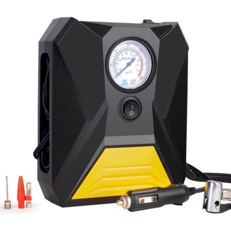 Gonfleur Pneus Voiture,12V Compresseur d\'Air Portable,Pompe à Pneu électrique avec Manomètre et Lumière LED,pour La Voiture,Le Vélo (1/4)