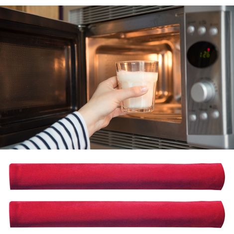 2 pièces Protections de Poignée pour Réfrigérateur, Four et Micro-ondes - Rouge Vif, Doux et Universel (1/5)