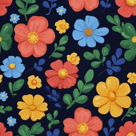 Outdoor dekostoffe oxford - Motiv Bunte Blumen DX18052 (1/5)