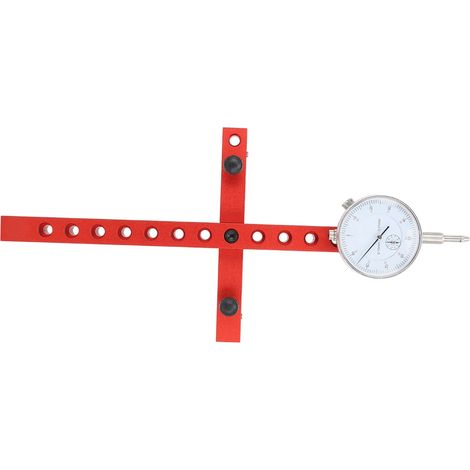 Système d'alignement réglable pour scie circulaire, avec indicateur à cadran, précision de 0,025 mm (0,001 po), longueur de 0,25 à 25,4 mm (0,01 à 1 po).