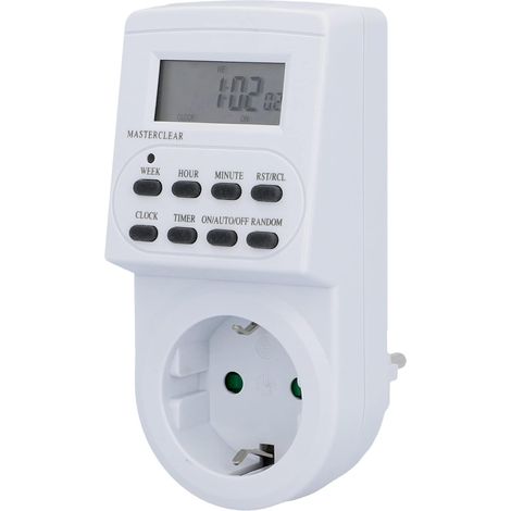 1 Programmateur Hebdomadaire, Écran LCD, Mode Aléatoire, Intérieur, Blanc (1/5)