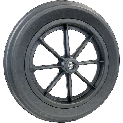 Roue brouette caoutchouc plein diamètre 400 x 80 alésage 25 longueur de moyeu 74 mm roulement à rouleaux (1/2)