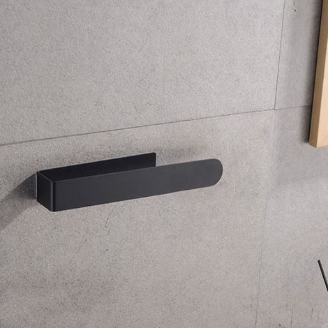 Auto-Adhésif Porte-Serviettes De Salle De Bain Sans Perçage Cuisine Porte-Serviettes Auto-Adhésif Acier Inoxydable - 23 Cm noir (1/3)