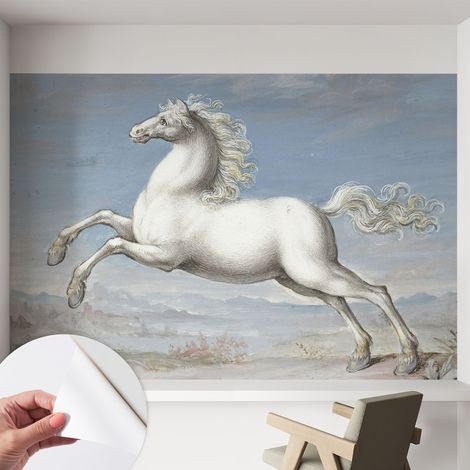 Papier peint adhésif autocollant pour salon chambre à coucher tendance et originale Chevaux au galop 152x104 cm (1/5)