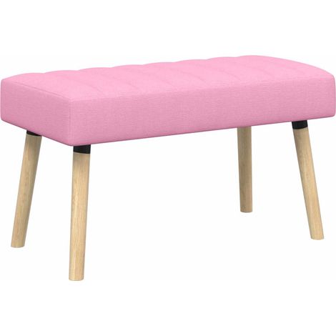 Banco con tapizado en canal Rosa 80 x 40 x 46 cm Tela vidaXL