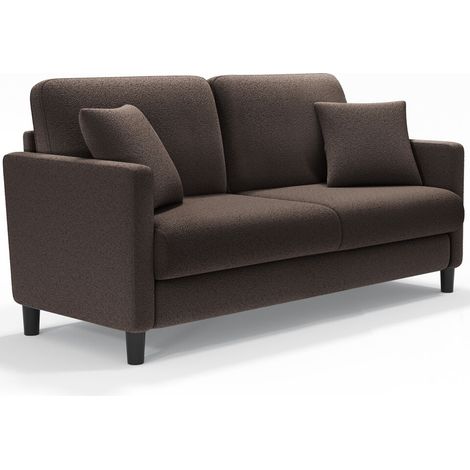Neche – Canapé 2 places en velours teddy – Installation sans outil – Dimensions L 148cm – Pour salon, chambre ou bureau – Écologique et résistant (1/5)