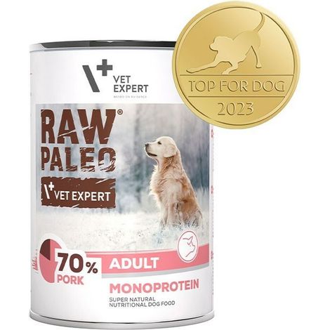 VetExpert Maiale crudo Paleo in scatola per adulti, 12 lattine da 400 g (1/2)