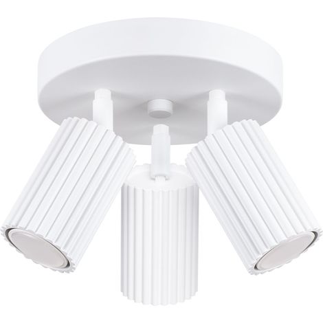Spot Strahler Aluminium verstellbar B: 19,5 cm Weiß GU10 3-flammig rund Modern (1/5)