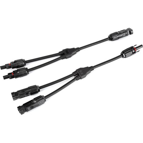 Y-förmiges Solarverlängerungskabel, 1 Paar Stecker/Buchsen, PV-Adapter, 6 mm² Querschnitt, Schutzart IP67, UV-beständig, Temperaturbereich -40 °C bis +105 °C (1/5)