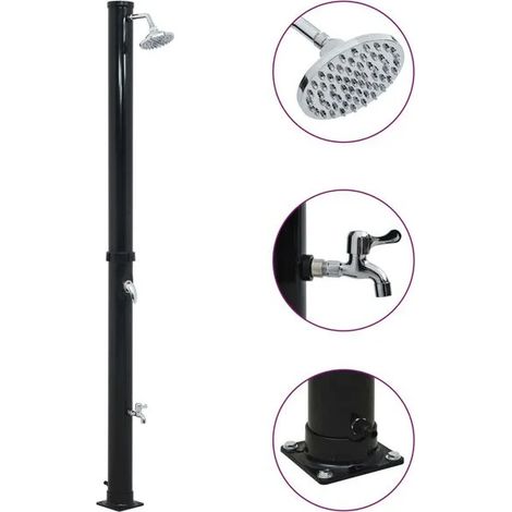 Douche solaire noire, 220 cm, 20 L (1/5)
