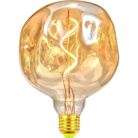 Ampoules LED vintage 4 W à intensité variable - Forme irrégulière - 220/240 V - Vis Edison E27 - Spécialité - Ampoule décorative antique (Pierre) (1/5)