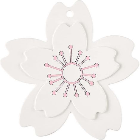 Sous-verre tendance, motif fleurs de cerisier, imperméable, pour tasse à café ou chope à bière, idéal pour la maison, le bureau, le bar ou le café (blanc, taille L).