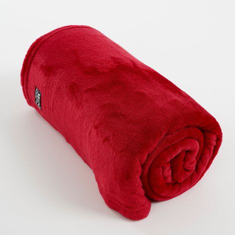 Plaid Polaire Doux et Chaud Couverture de Canapé ou Lit Rouge 130 x 180 cm pour l'Hiver - PANGIVO (1/4)