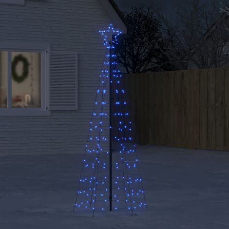 vidaXL Árbol de Navidad LED con estacas 220 LEDs azul 180 cm (1/5)