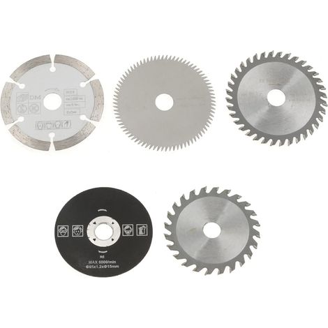 Lame de scie au carbure de 5 pièces de 85 mm, mini lame de scie circulaire au carbure de diamètre intérieur de 15 mm pour outil de coupe (1/5)