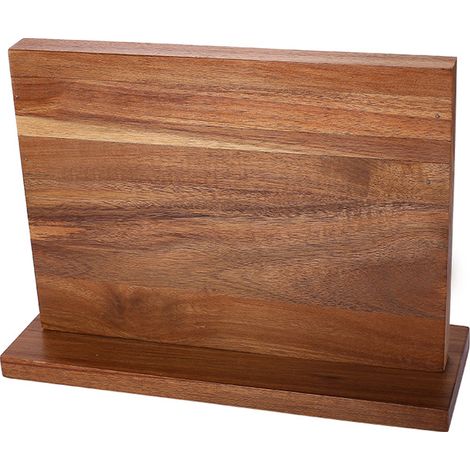 Ceppo magnetico extra large in legno di acacia con una forte striscia magnetica per coltelli da cucina, organizer per utensili senza foratura