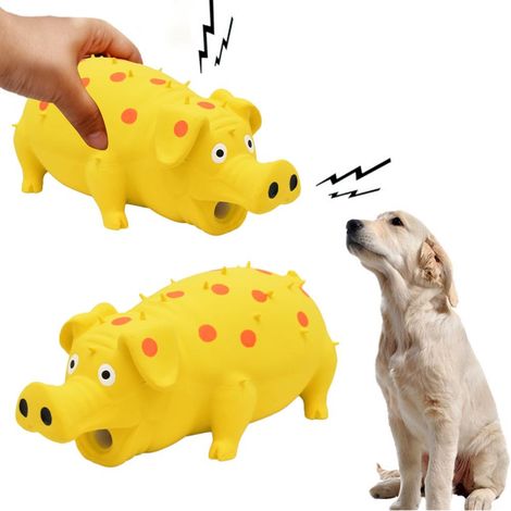 Jouet interactif en caoutchouc à mâcher pour chien, cochon grinçant, pour petits, moyens et grands chiens (1/5)