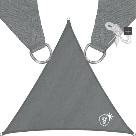Voile d'ombrage triangulaire avec une protection UV 50+ gris (1/9)