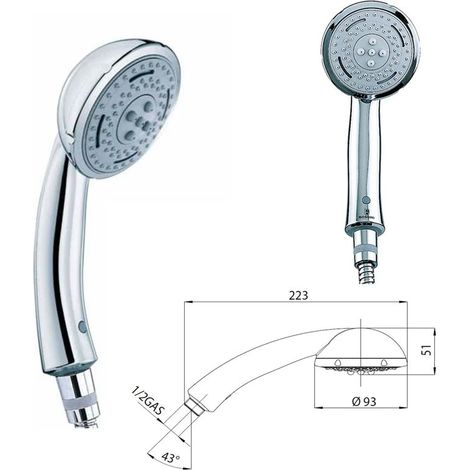 Bossini DUETTO NEB doccetta 3 getti ø 9,3 cm, finitura cromo B00152000030005