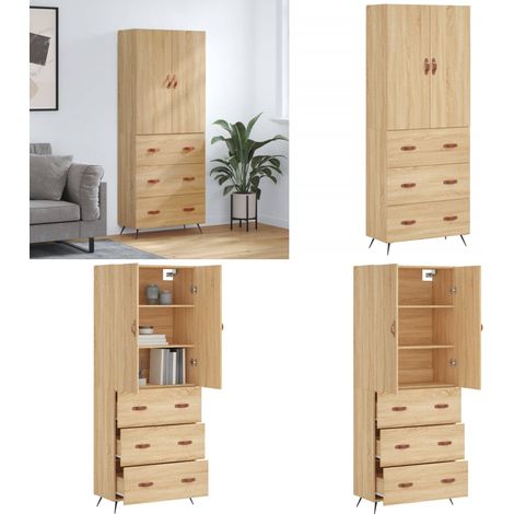 Highboard Sonoma-Eiche 69,5x34x180 cm Holzwerkstoff - Holzwerkstoff - Sonoma-Eiche (1/5)