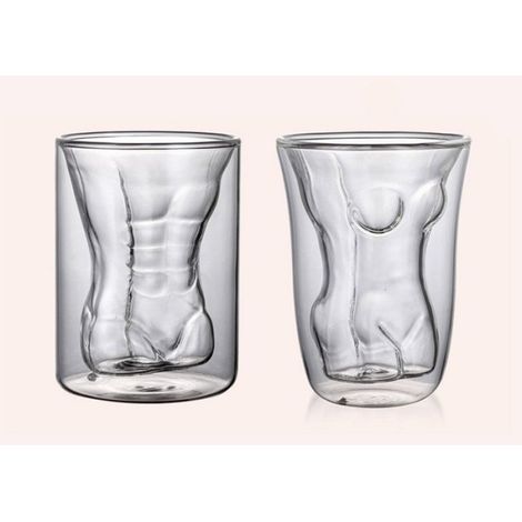 Tasse En Verre En Forme De Corps - Double Couche - Pour Bière Et Whisky - 700 G (1/5)