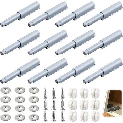 12PCS Poussoir Porte Placard,loqueteau À Pression Magnétique Plastique (1/5)