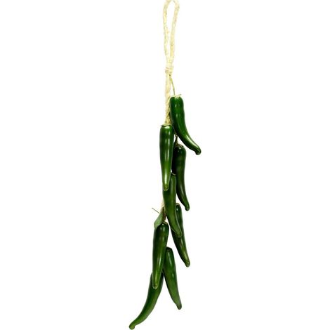 Decorazione verdura artificiale peperoncino treccia 8 pezzi cm 10x50x3