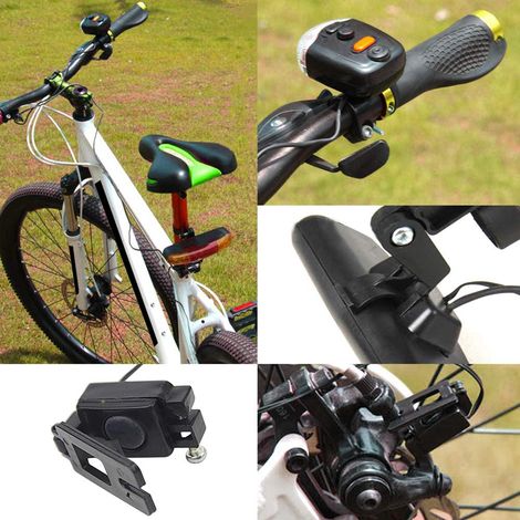 Phare arrière vélo 7 LED avec klaxon intégré, feu stop et mode clignotant pour sécurité nocturne (1/4)