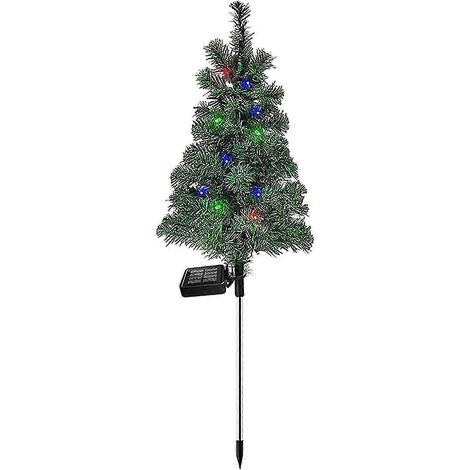 Décoration lumineuse solaire LED pour sapin de Noël, à brancher, pour jardin ou extérieur. (1/4)