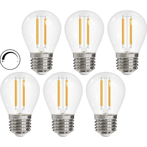 G45 Ampoule E27 Vintage Dimmable, Blanc Chaud 2700K, 4W Ampoule LED Filament E27 P45 40W, 495LM, Transparent Ampoule Globe, Angle 360º (1/5)