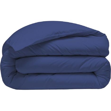 1 Housse De Couette 280x240 Cm, 2 Taies 65x65 Cm, Percale Coton, Tissage Serré, Lit King Size