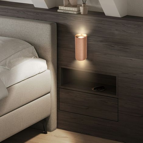 Briloner  Applique da parete up/downlight 8,5x20x8 cm attacco GU10 max. 9W struttura a scanalature coffee - Lampada da parete soggiorno camera da letto corridoio (1/2)