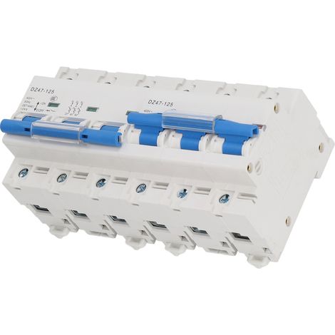 400V 6P 10kA 125A Fehlerstromschutzschalter, manueller Umschalter mit Verriegelung, Leckstromschutzschalter, Wechselstrom-Leistungsschalter für Schalttafeln. (1/5)