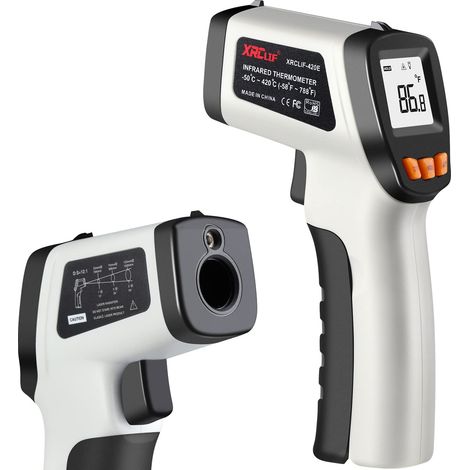 Thermomètre infrarouge, pistolet de température laser, pistolet thermomètre infrarouge pour la cuisson, thermomètre pour four à pizza, moniteur infrarouge -50℃~420℃ - gris (1/5)