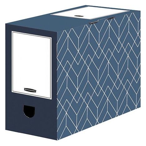 Boîte archives carton Fellowes Déco - Dos de 15 cm - Bleu ardoise - Lot de 5