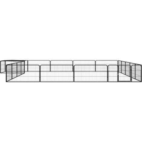 Maison Exclusive - Box Cani 20 Pannelli Nero 100x50 cm Acciaio Verniciato Polvere