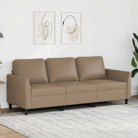 3-Sitzer-Sofa Cappuccino-Braun 180 cm Kunstleder