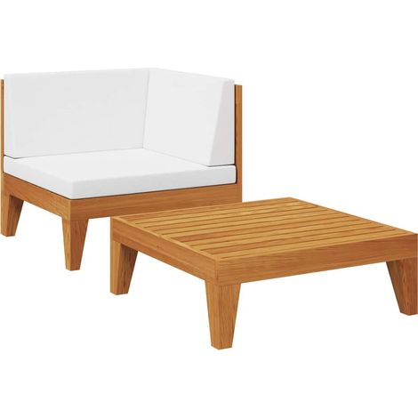Maison Exclusive - Set Divani da Giardino 2 pz con Cuscini in Massello d'Acacia (1/5)