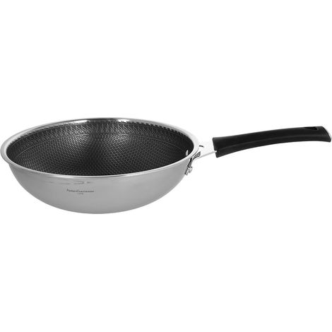 Tognana Wok 1 Manico D 28 Cm Linea Luxury Design Acciaio Inox