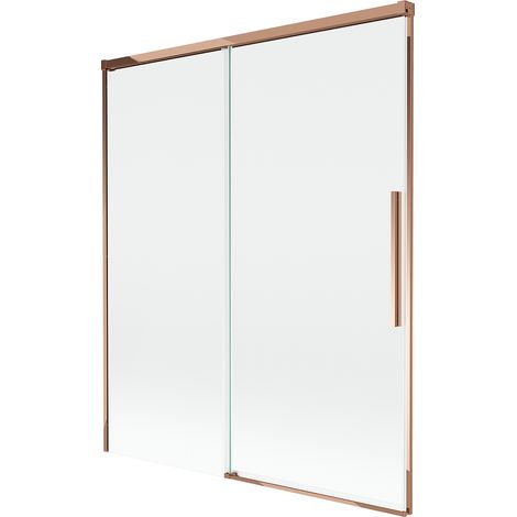 Mexen Rox paroi de douche à 2 volets coulissants 140 x 150 cm, transparent, or rose - 8C9-140-001-60-00